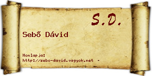 Sebő Dávid névjegykártya